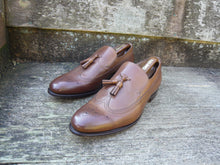 Load image into Gallery viewer, CHURCH’S TASSEL LOAFERS – BROWN / TAN NEVADA CALF – UK 10.5 – LOWDEN – UNWORN CONDITION