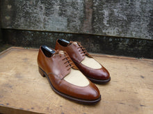 Load image into Gallery viewer, CROCKETT & JONES DERBY – TAN CALF / SAND TWILL – UK 9 –– EXCELLENT CONDITION