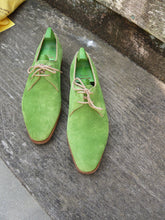 Load image into Gallery viewer, JOHN LOBB DERBY – SPRING GREEN SUEDE – UK 6.5 – SUPERB CONDITION