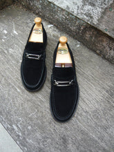 Load image into Gallery viewer, JOSEPH CHEANEY HORSEBIT LOAFERS – BLACK SUEDE - UK 7.5 – VARESE - EXCELLENT CONDITION