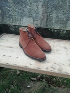 GEORGE CLEVERLEY CHUKKA BOOTS – BROWN / TAN  SUEDE - NATHAN - UK 8 – SUPERB CONDITION