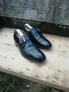 JOSEPH CHEANEY VINTAGE MONK STRAP – BLACK - UK 8 – BANFF - EXCELLENT CONDITION