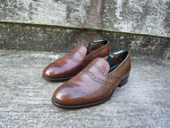 WILDSMITH SADDLE BROGUE LOAFERS – BROWN CALF - UK 6.5 – TRINITY -EXCELLENT CONDITION