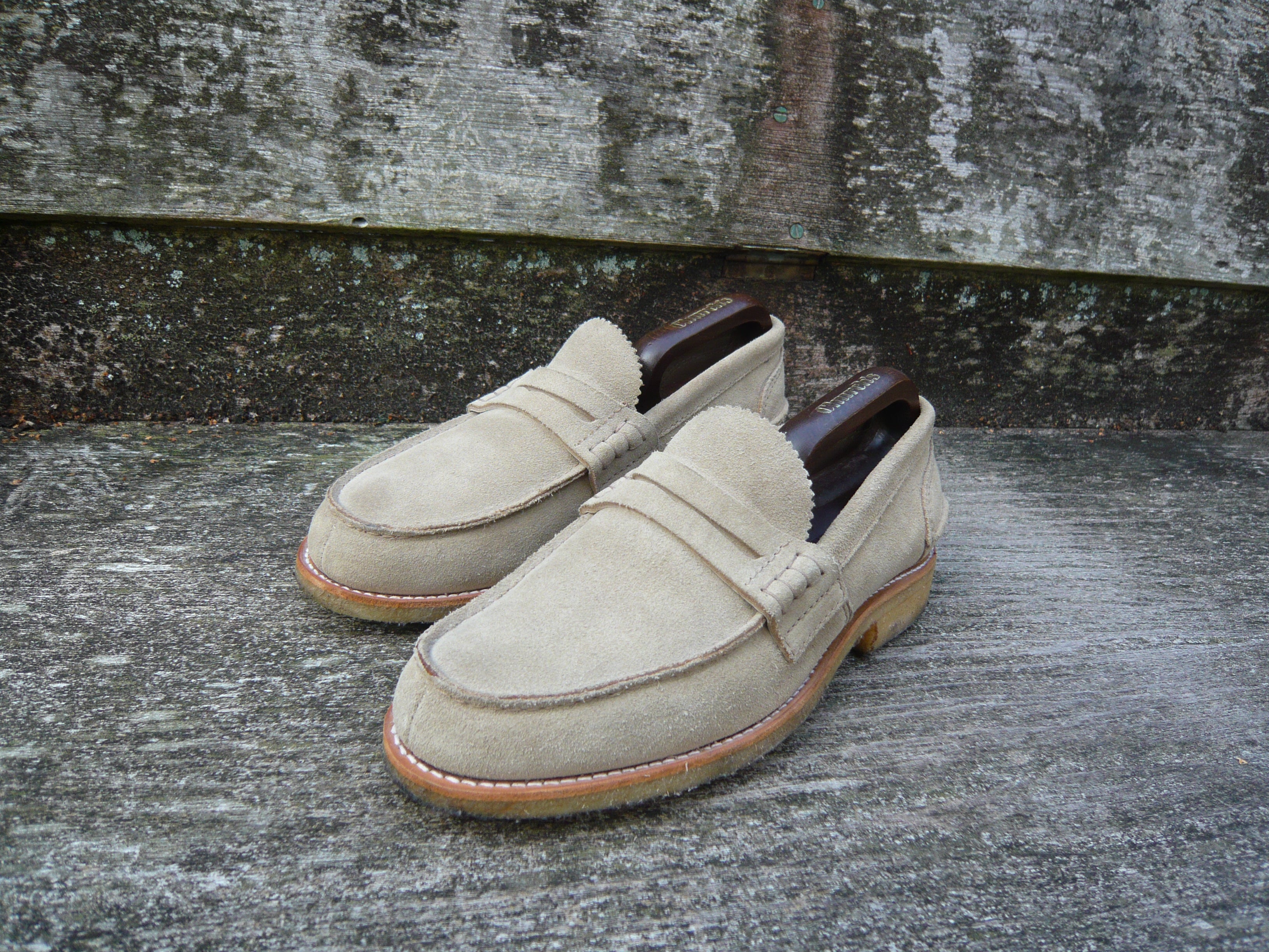 CHURCH'S LOAFERS – BROWN / BEIGE SUEDE – UK 8 – PEMBREY – SUPERB 