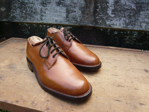 JOSEPH CHEANEY VINTAGE VELDTSCHOEN DERBY –  BROWN / TAN - UK 7 UNWORN CONDITION