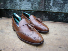 Load image into Gallery viewer, CROCKETT &amp; JONES VINTAGE TASSEL LOAFERS – BROWN / TAN - UK 8 – EXCELLENT CONDITION
