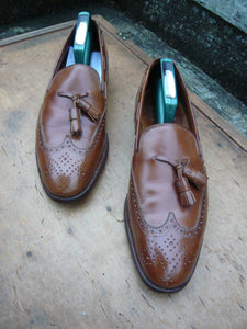 CROCKETT & JONES VINTAGE TASSEL LOAFERS – BROWN / TAN - UK 8 – EXCELLENT CONDITION