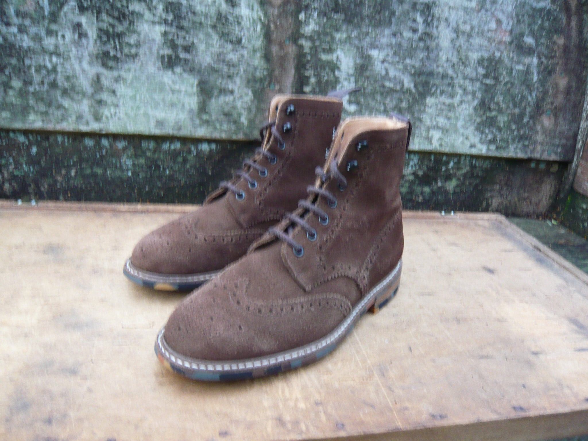 Suede sales wingtip boots