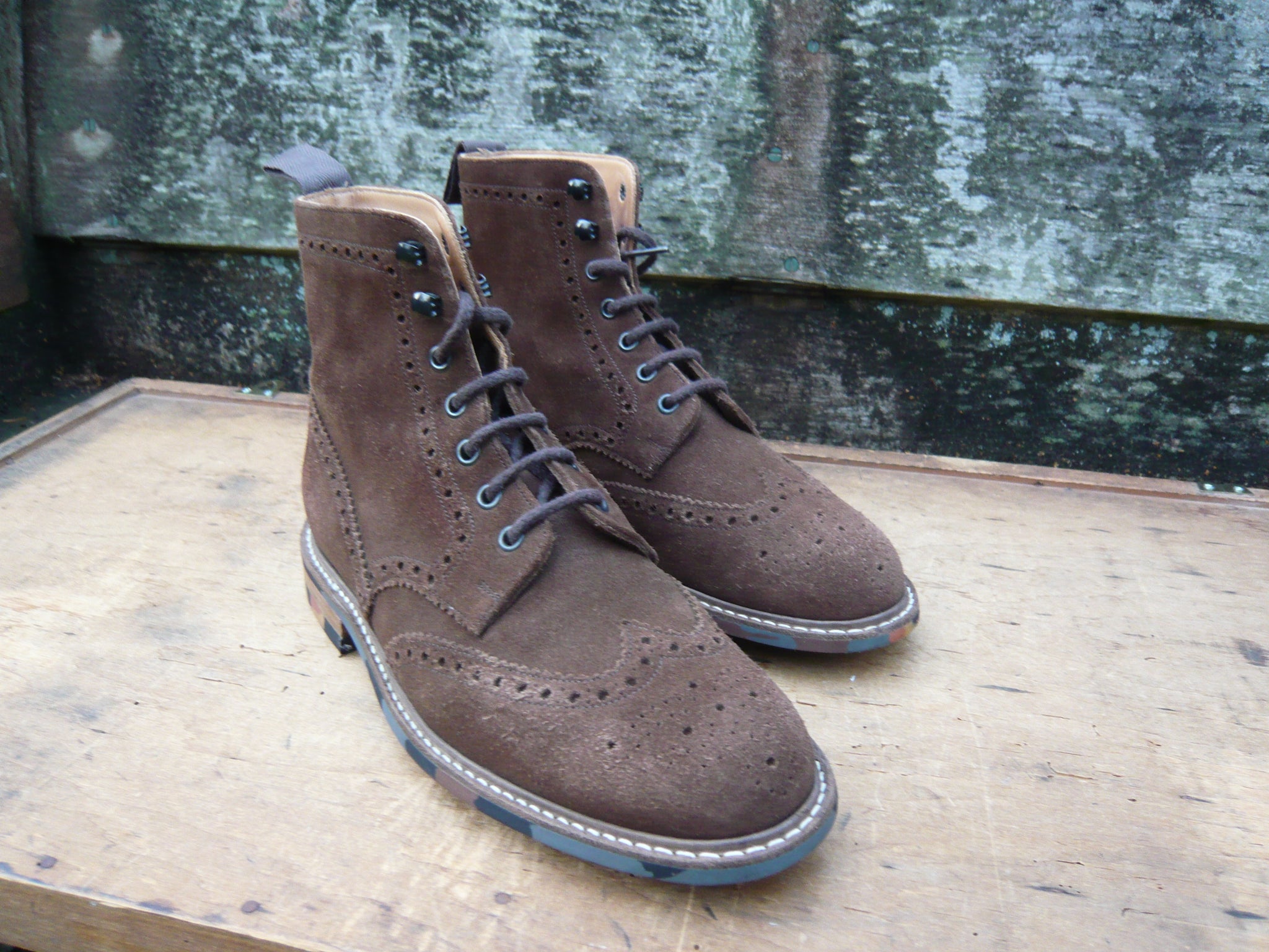 Suede brogue cheap boots