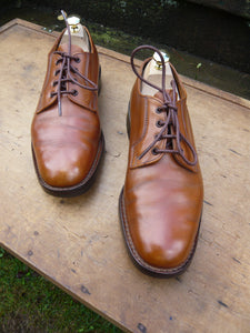 JOSEPH CHEANEY VINTAGE VELDTSCHOEN DERBY –  BROWN / TAN - UK 8 – VERY GOOD CONDITION