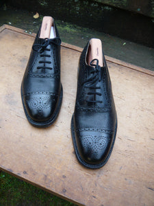 CHURCH’S BROGUES – BLACK – UK 8.5 – CHEPSTOW -  WORN ONCE