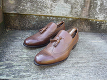 Load image into Gallery viewer, CHURCH’S TASSEL LOAFERS – BROWN / TAN NEVADA CALF – UK 10.5 – LOWDEN – UNWORN CONDITION
