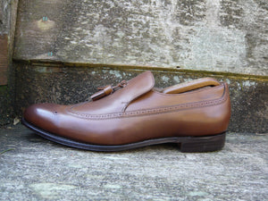 CHURCH’S TASSEL LOAFERS – BROWN / TAN NEVADA CALF – UK 10.5 – LOWDEN – UNWORN CONDITION