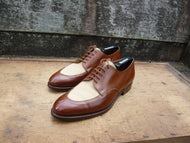 CROCKETT & JONES DERBY – TAN CALF / SAND TWILL – UK 9 –– EXCELLENT CONDITION