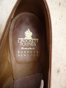 CROCKETT & JONES DERBY – TAN CALF / SAND TWILL – UK 9 –– EXCELLENT CONDITION