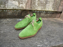 Load image into Gallery viewer, JOHN LOBB DERBY – SPRING GREEN SUEDE – UK 6.5 – SUPERB CONDITION
