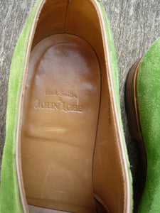 JOHN LOBB DERBY – SPRING GREEN SUEDE – UK 6.5 – SUPERB CONDITION