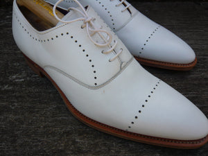 JOSEPH CHEANEY BROGUES - WHITE - UK 8.5 – UNWORN CONDITION