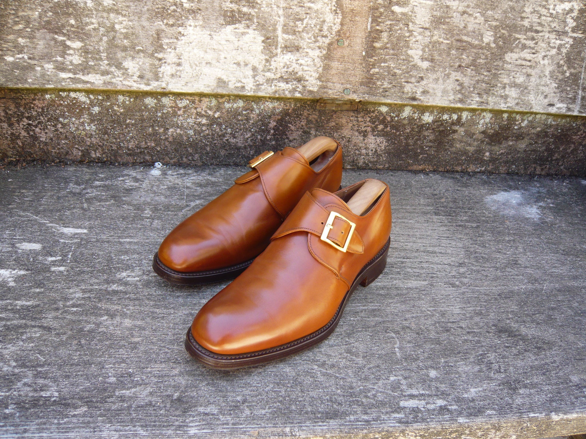 Tan monk hot sale shoes uk