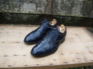 JOSEPH CHEANEY BROGUES – NAVY BLUE – UK 9 – GROSVENOR – VERY GOOD  CONDITION